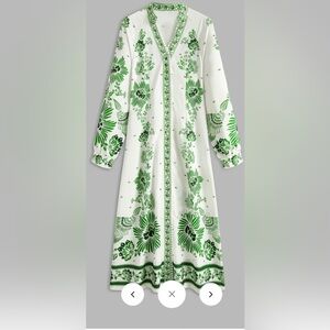 Commense Vintage Printed Long Dress